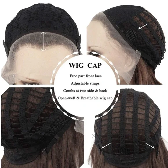 KALEE 24 Inches BODY WAVYLace Front Wig Natural Brown NEW